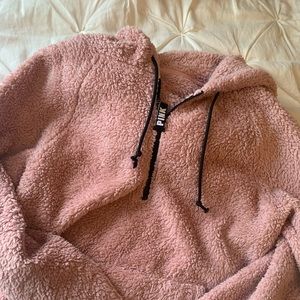 Victoria’s Secret pink fuzzy zip up hoodie